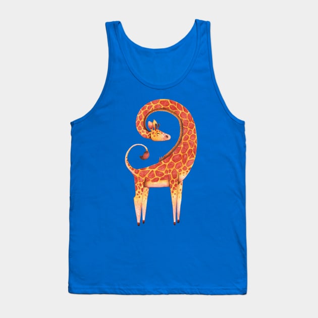 giraffe circle neck Tank Top by Mako Design 